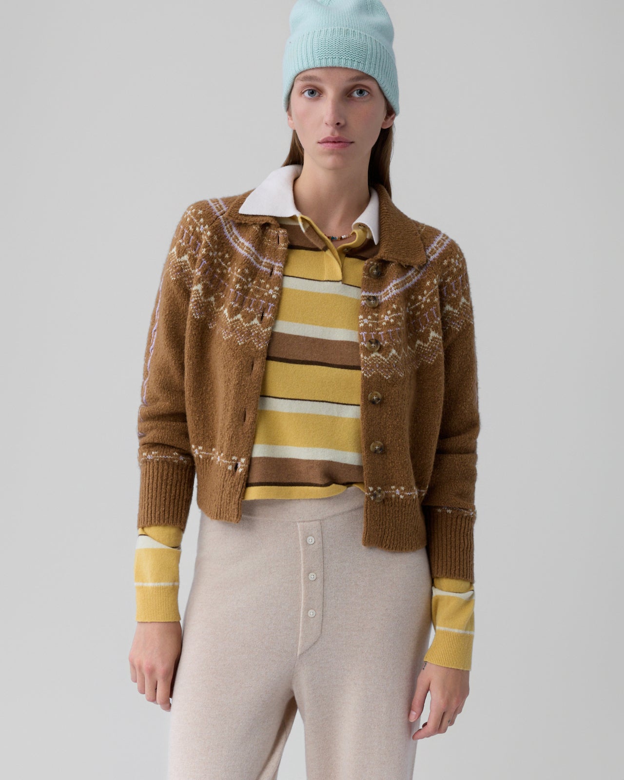 Cloud Chalet Cardigan - Almond Combo