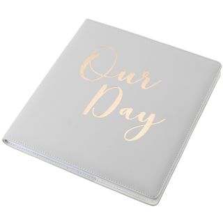 grey colour guest book with white background