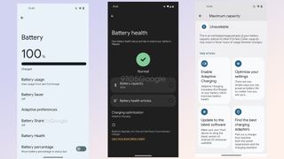 Android 16 beta 2's battery health menu