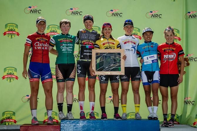 The final jersey presentation for the women&rsquo;s overall