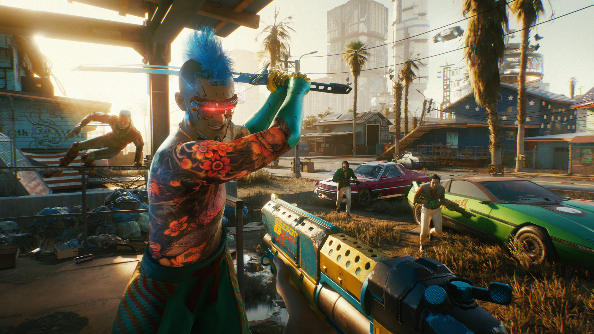 A thug in Cyberpunk 2077