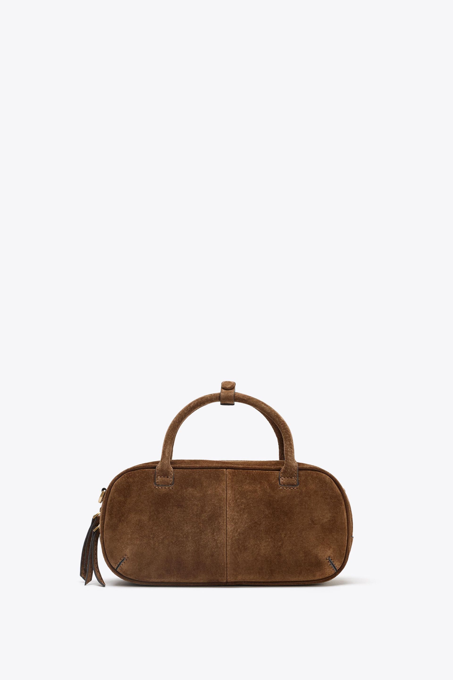 Mini Split Leather Bowling Bag