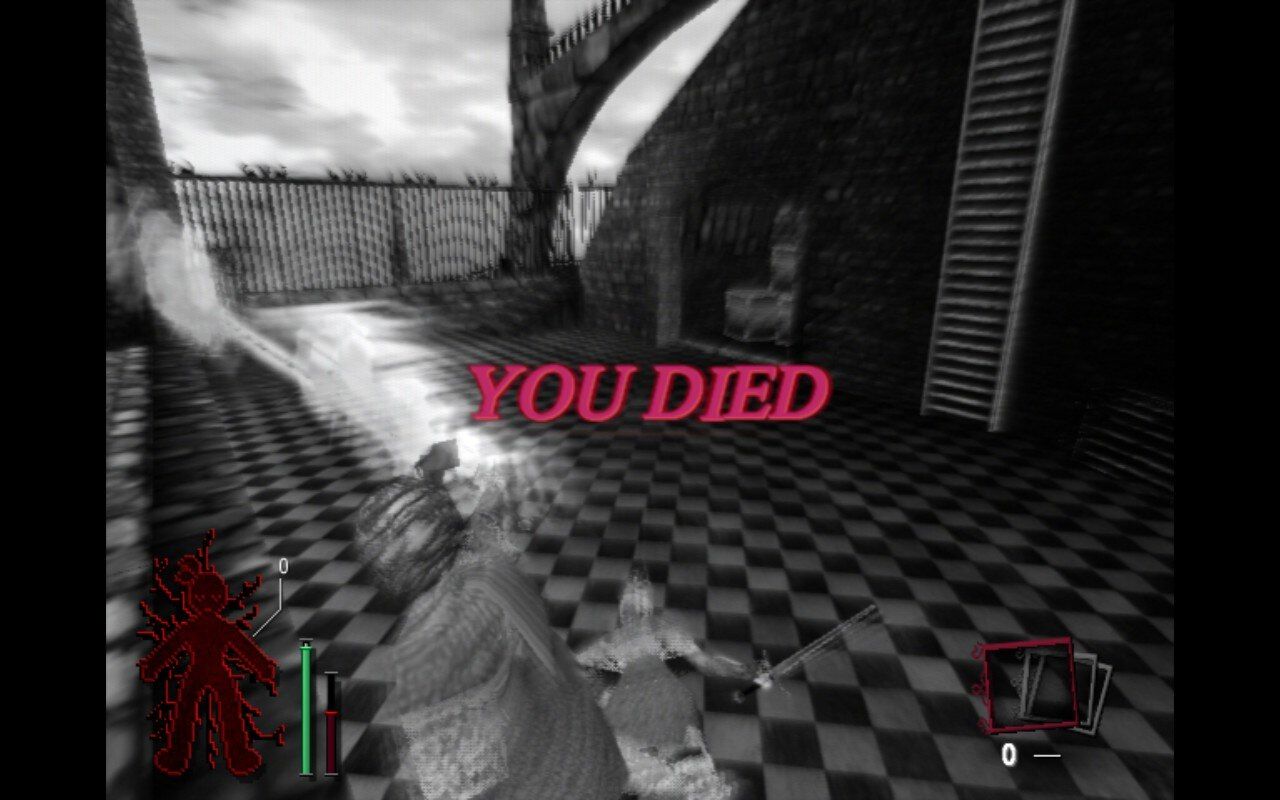 Prison of Husks screenshot showing YOU DIED screen