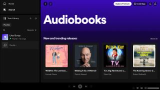 Spotify's web viewer showing its audiobooks page
