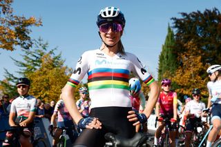 Annemiek van Vleuten on rainbow jersey celebration at Tour de Romandie