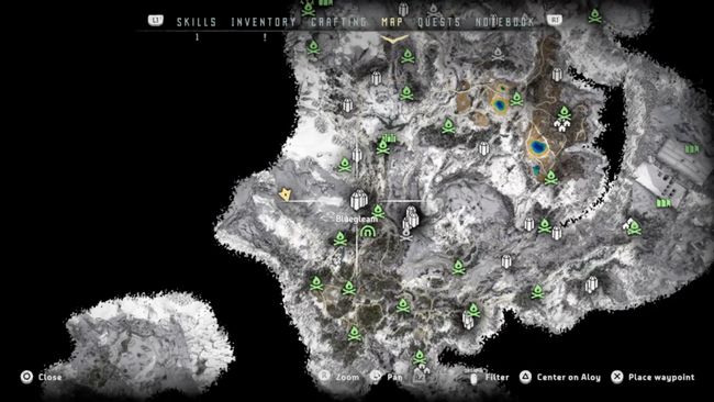 Horizon Zero Dawn: Frozen Wilds bluegleam locations | GamesRadar+