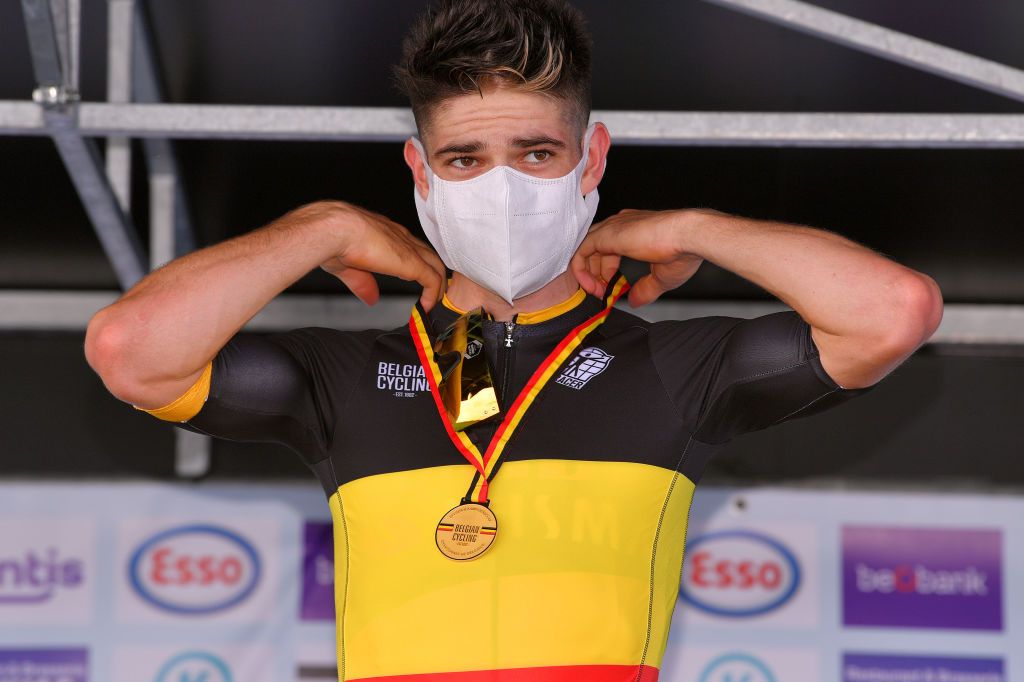 Wout van Aert retained his Belgian time trial title