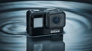 GoPro Hero7 sitting in a reflective pool