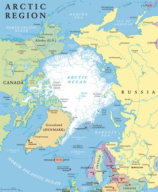 Map of the Arctic.