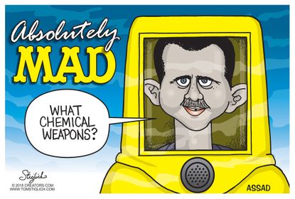 Political cartoon U.S. Assad Syria conflict chemical attack MAD Magazine