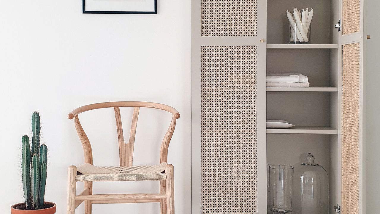 Rattan IKEA BILLY bookcase hack