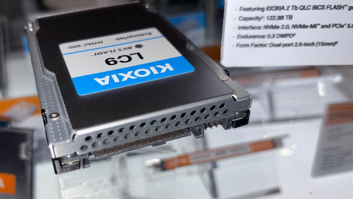 Kioxia shows off new 122.88 TB SSD — PCIe 5.0 LC9 packs a whole lot of QLC NAND