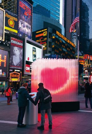Created with Bjarke ingels, Big Heart is an interactive light sculpture in the middle of Times Square
