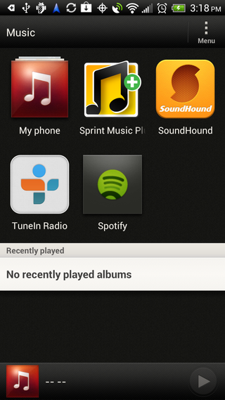 HTC Evo 4G LTE music apps