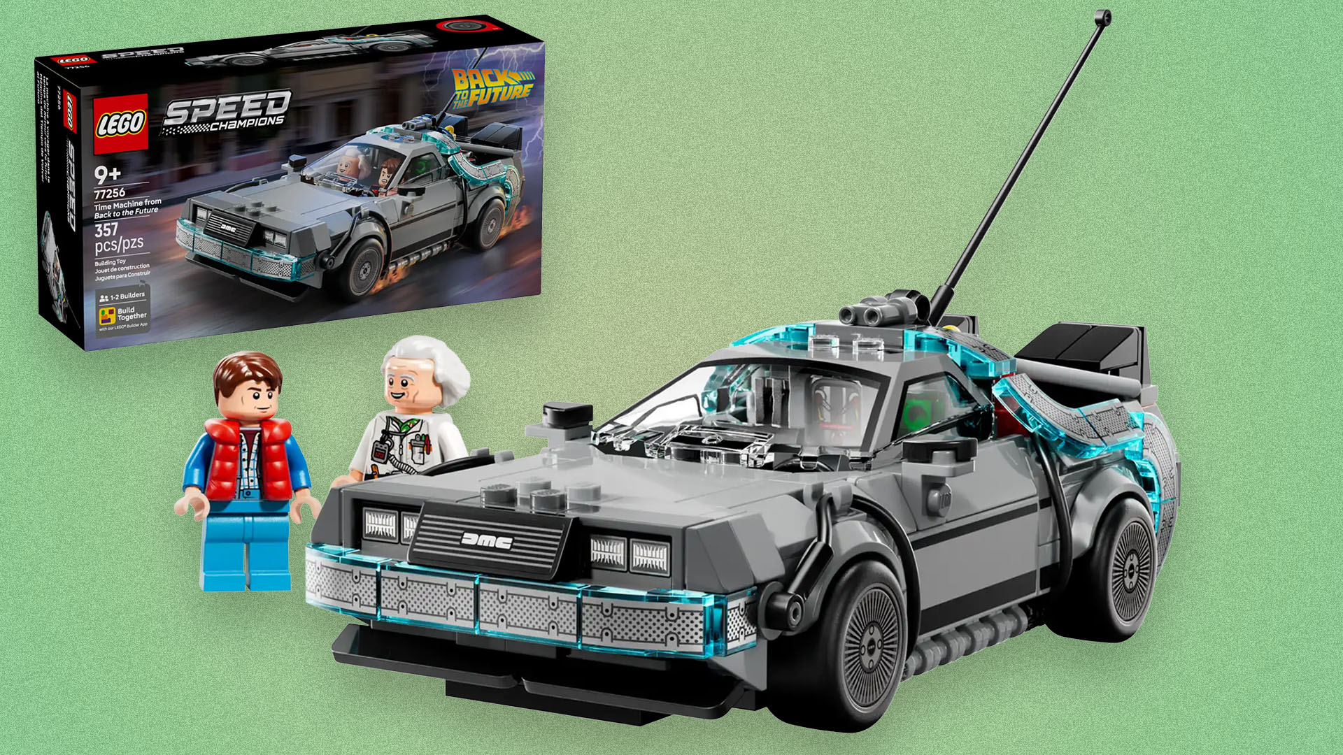 A render of LEGO's Time Machine from Back to the Future kit. 