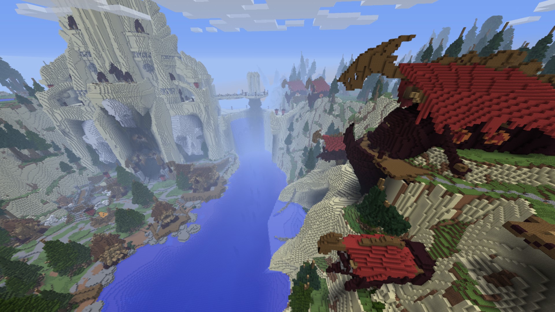 A valley in the Minecraft build: Crafting Azeroth