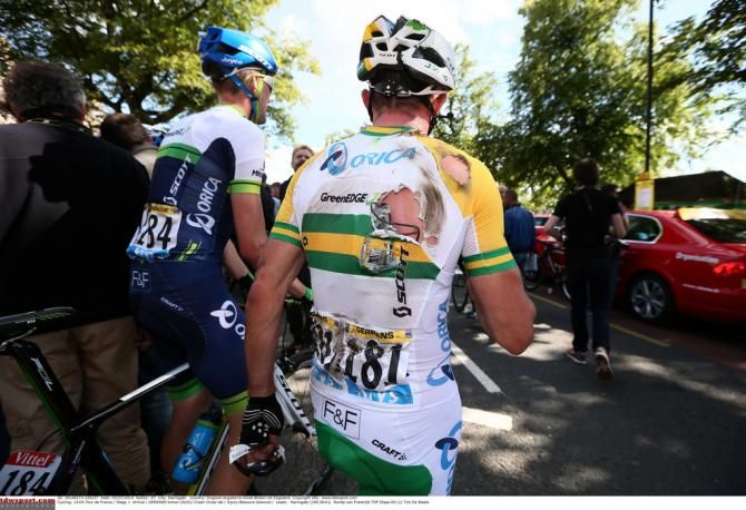 The torn jersey of Simon Gerrans (Orica-GreenEdge)