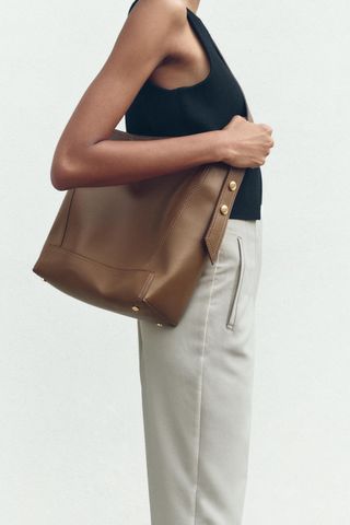 Metallic Detail Bucket Bag