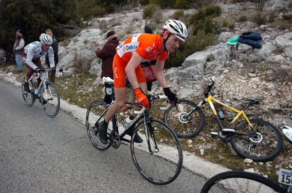 Micka&euml;l Larpe (Roubaix-Lille-M&eacute;tropole) at the 2010 Tour M&eacute;diterran&eacute;en.