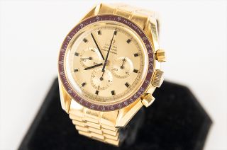 The 18-karat gold Apollo 11 commemorative Omega Speedmaster Professional chronograph presented to Wally Schirra sold for $1.9 mission at RR Auction of New Hampshire — the most-ever paid for an astronaut-owned timepiece.