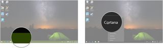 Right click on the taskbar and then click on Cortana