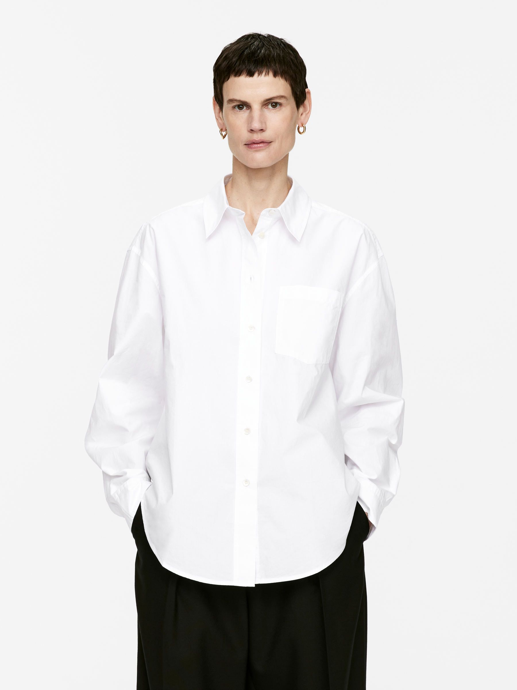 Oversized Cotton Shirt – White – Women – Arket Gb