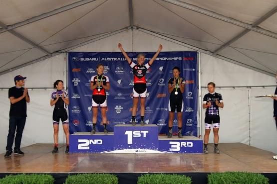 Elite women's podium at the Australian cross country nationals