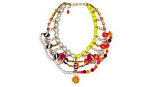 Beaded costume jewellery necklace bright