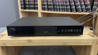 Naim Nait XS3 amp on hi-fi rack