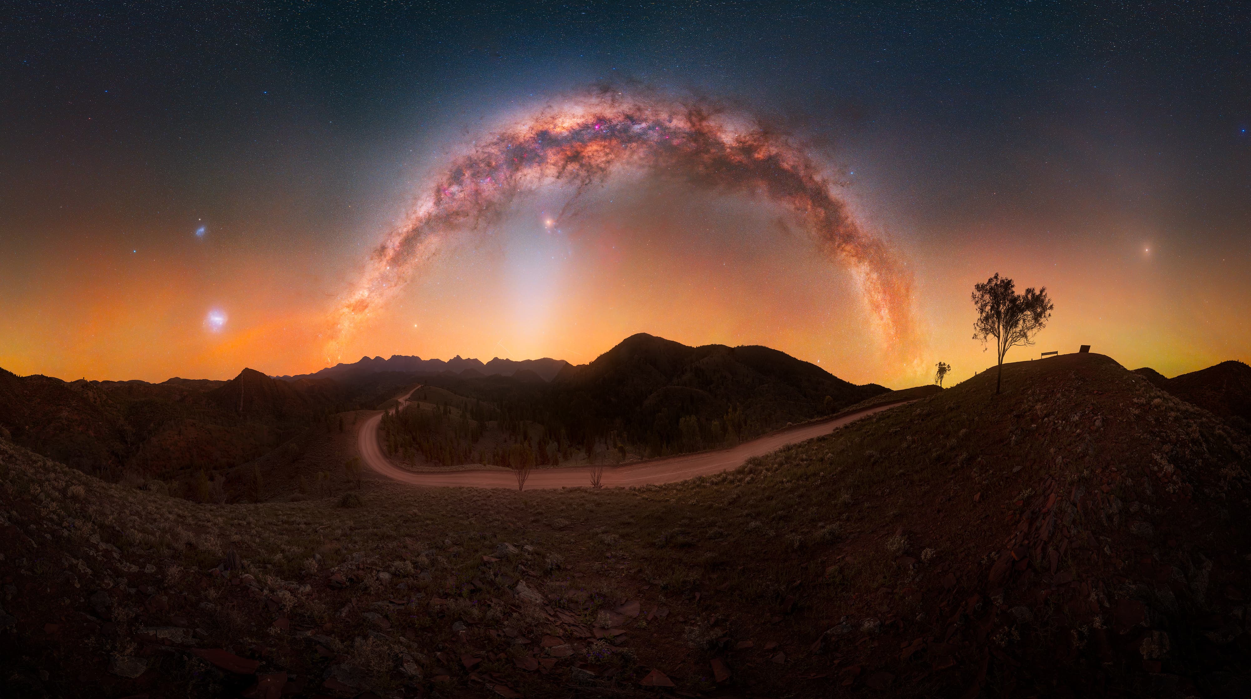 Milky Way over mountains. 