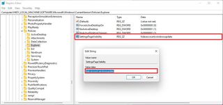 Hide settings through Registry