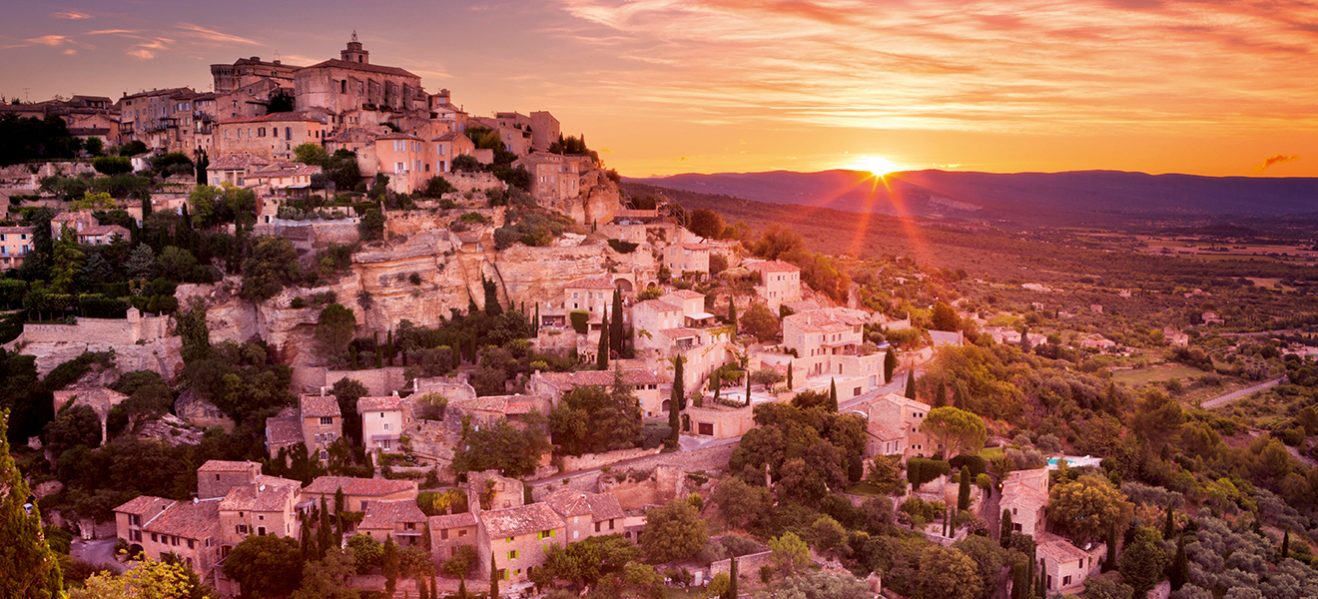 The historic village of Gordes in the Provence, France at sunrise