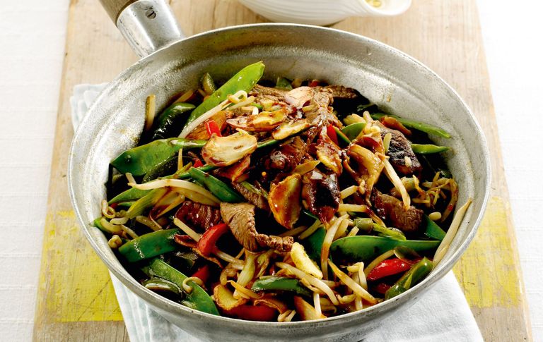 Beef and pepper stir-fry