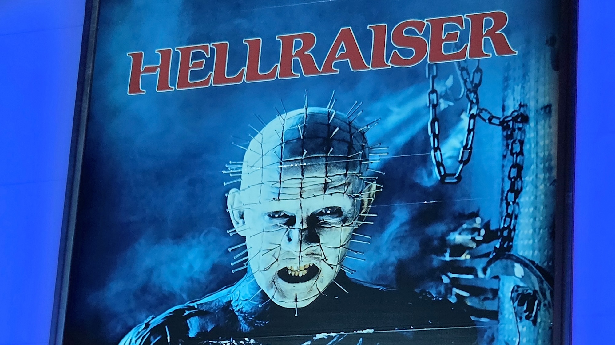 The Hellraiser sign for Universal Orlando Resort's Halloween Horror Nights 35 haunted house