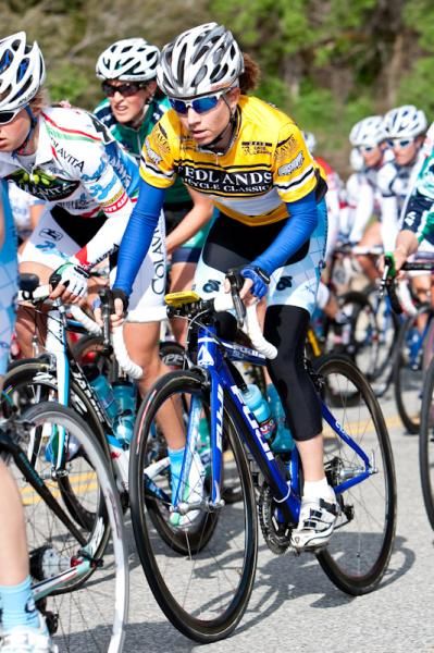 Amber Neben (BMW-Bianchi) spent the day in the leader