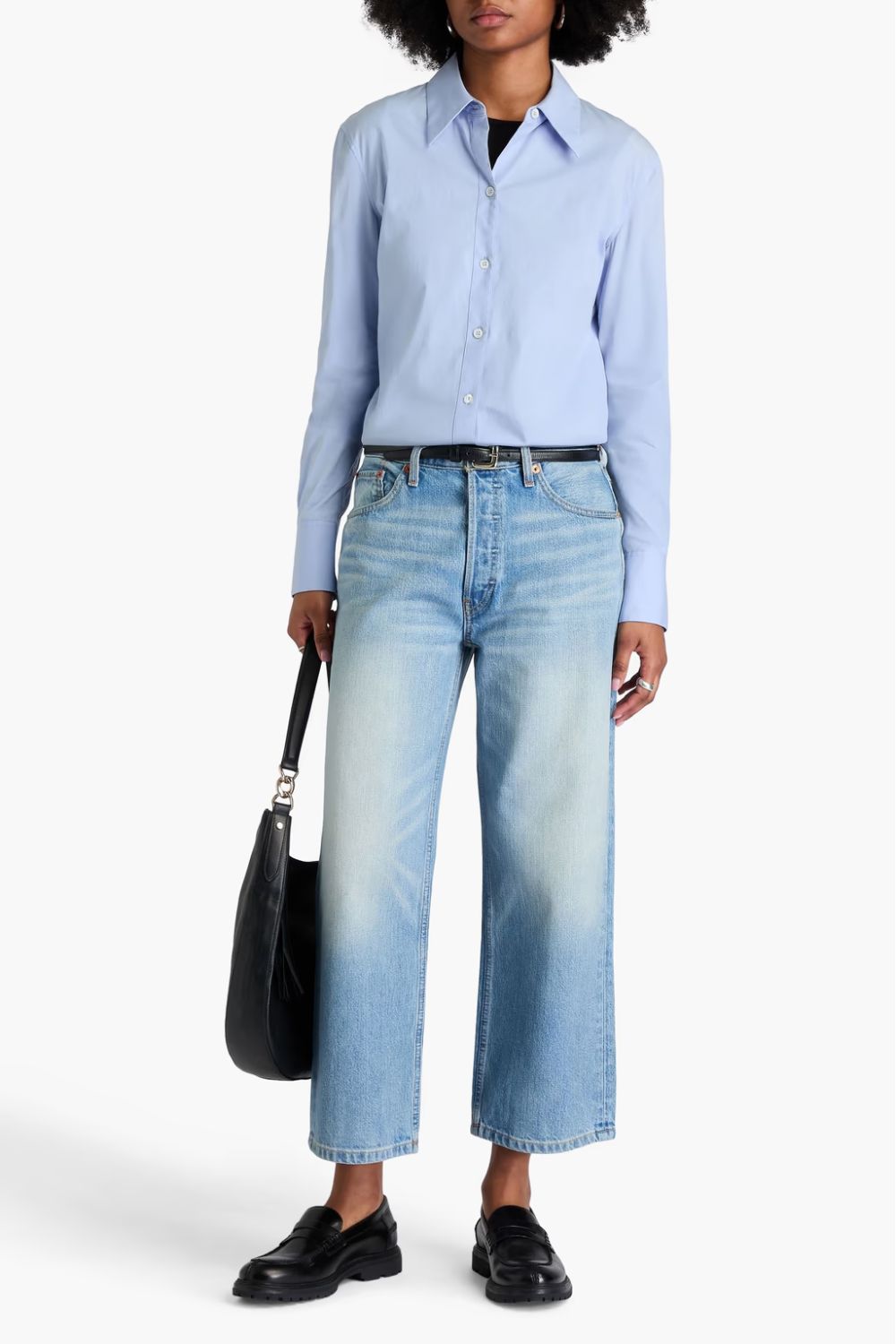 Re/Done Cropped Wide-leg Jeans
