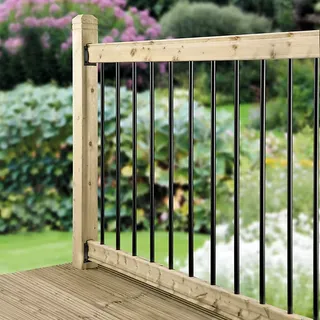 Metal Deck Black Iron Traditional Decking Balustrade Kit Basic Kit (w) 1800mm (h) 940mm