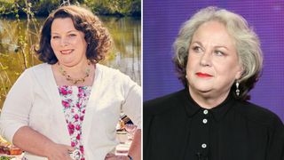 The Larkins cast then vs now featuring Joanna Scanlan and Pam Ferris