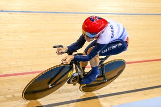 London 2012, Laura Kenny (née Trott) on her way to the omnium gold