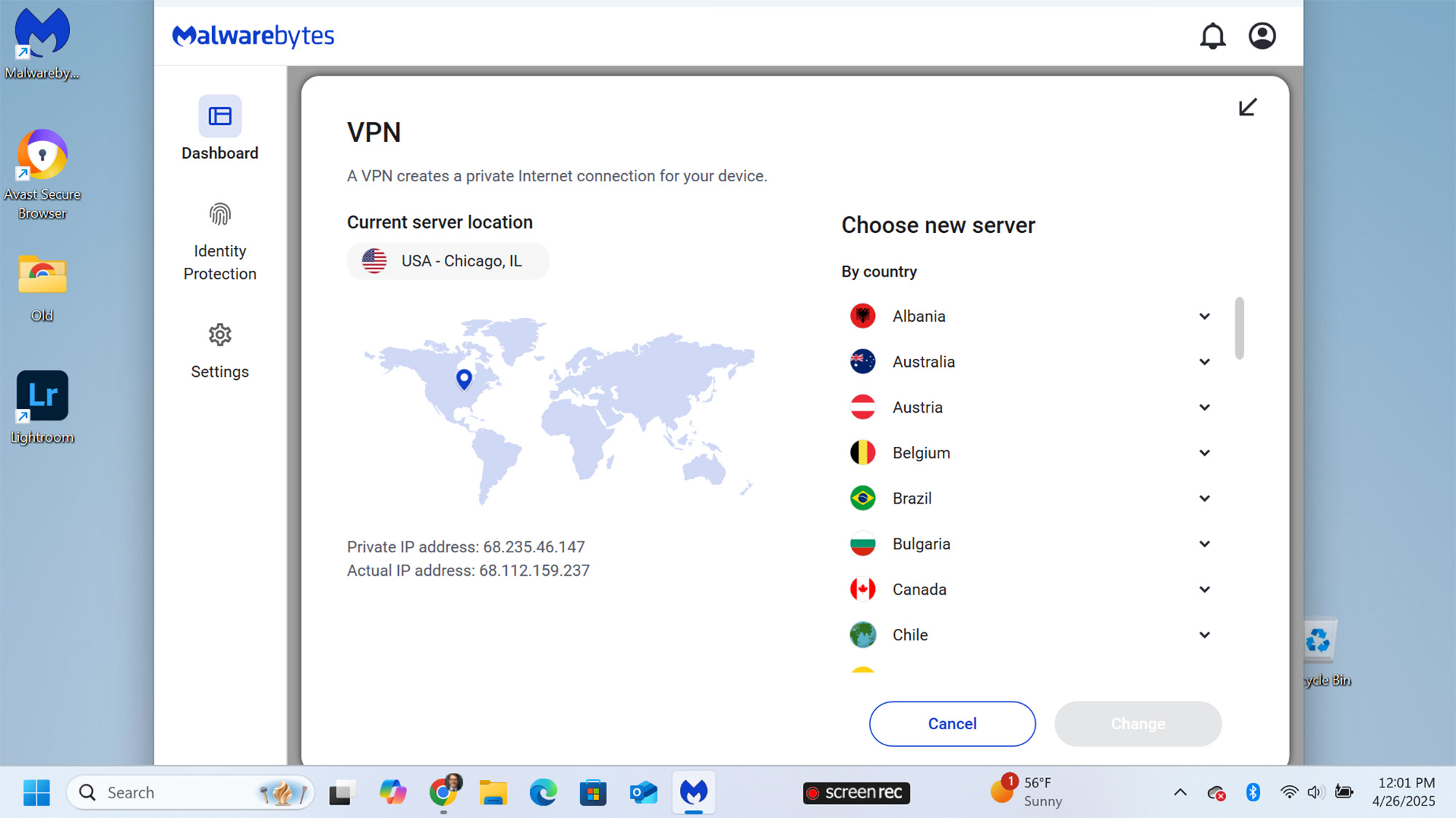 Malwarebytes Plus app screen shot