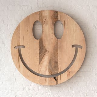 Wooden smiley face