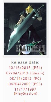Final Fantasy 7 coming to PS4 in October?