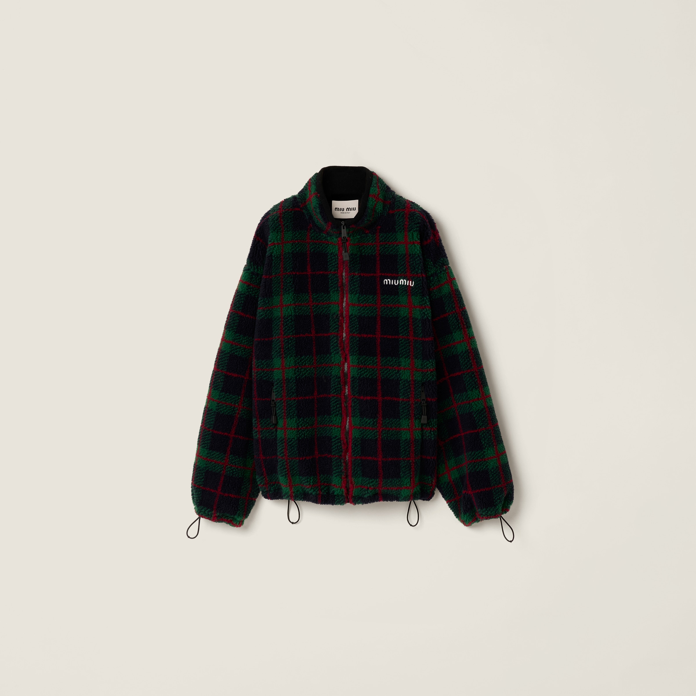 Checked Teddy Zipper Jacket