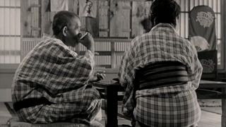 Two Japanese elders enjoy tea in their home in Tokyo Story