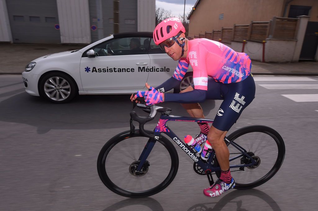 LA CTESAINTANDR FRANCE MARCH 12 Michael Woods of Canada and Team Ef Education First during the 78th Paris Nice 2020 Stage 5 a 227 km stage from Gannat to La CteSaintAndr on ParisNice parisnicecourse PN March 12 2020 in La Cote France Photo by Luc ClaessenGetty Images