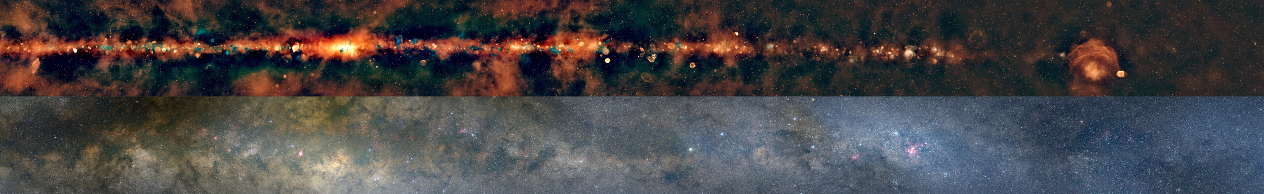 Panoramic photo of the Milky Way taken in visible light with GLEAM/GLEAM-X view