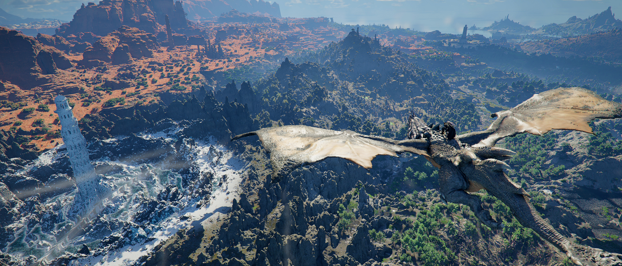 Crimson Desert dragon riding