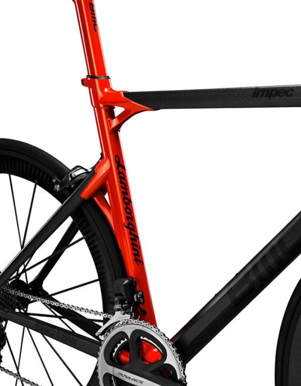 Seat tube detail of the BMC impec Automobili Lamborghini Edition