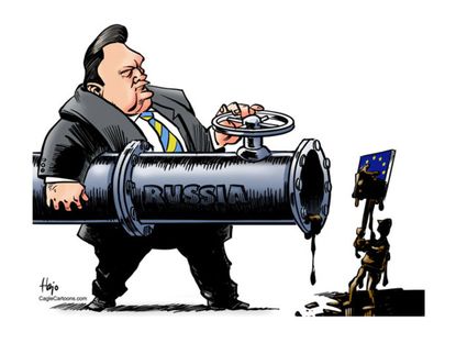 Editorial cartoon Russia Ukraine EU