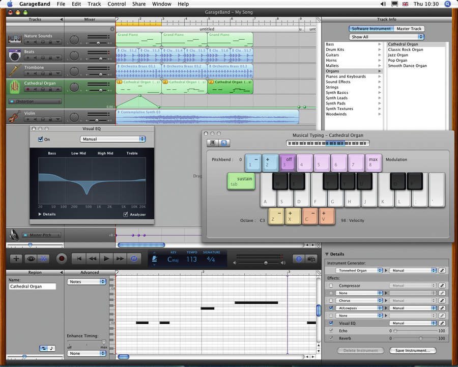 The GarageBand '08 update contains plenty for musicians to get their teeth into